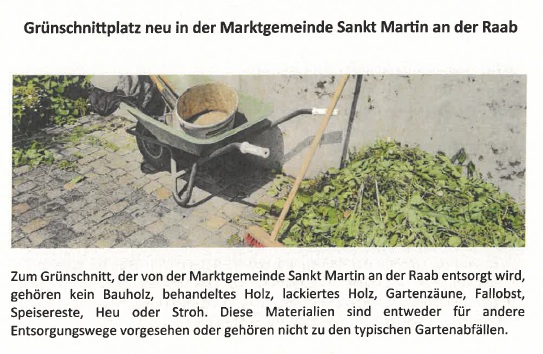 Öffnungszeiten Grünschnittplatz